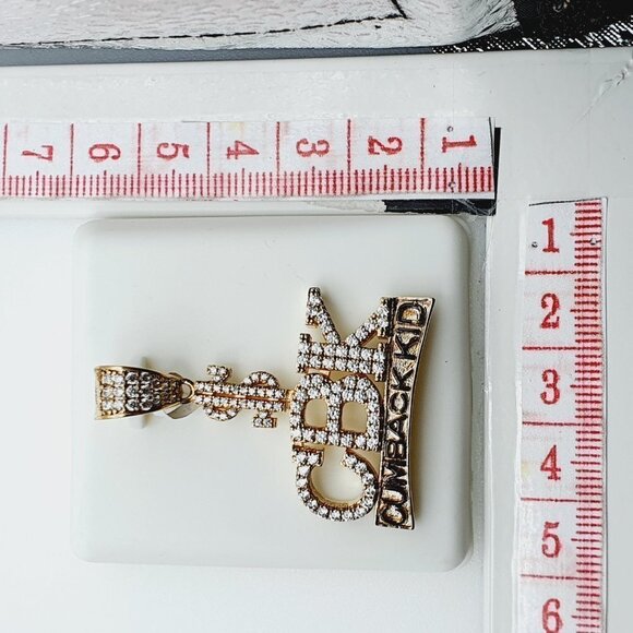 "14K Gold Plated Cubic Zircon Pendant, INUS1BR223 - Picture 9 of 9